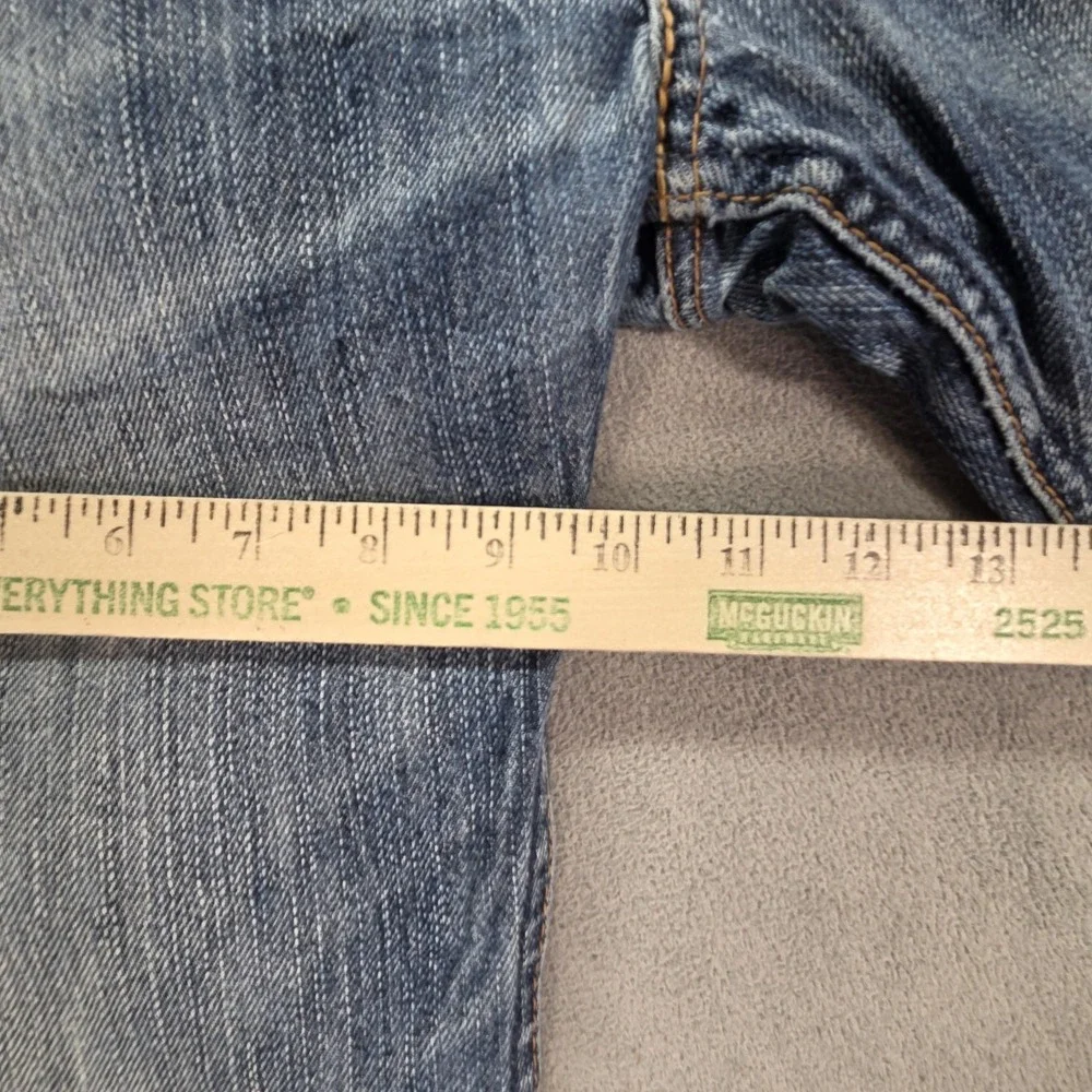 Levis 501 Jeans Mens Selvedge Blue Straight Whiskers Altered Hem‎ Fits 30x29
